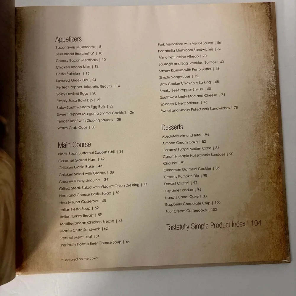 Tastefully Simple The Food You Love Vol 1 Hardcover Cookbook Recipes 2008